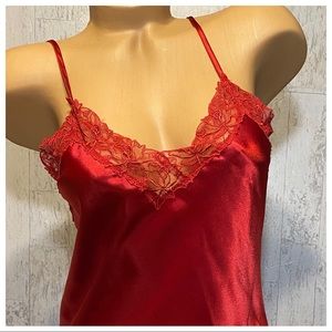 Vintage Victoria’s Secret dress full dress slip chemise red liquid Gold Label